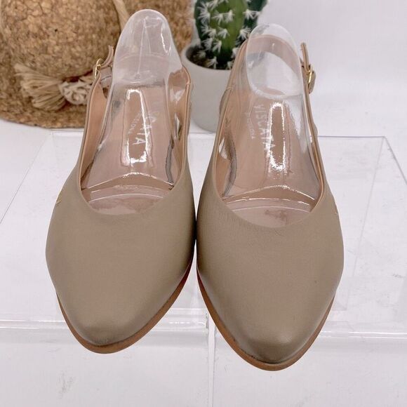Viscata  Flat Espadrille Sling Back Sandals Comfort Leather Tan size 11 - Picture 3 of 12